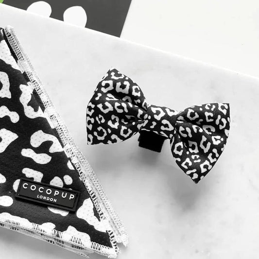 Chic Black Leopard Dog Bow Tie for special occasions
