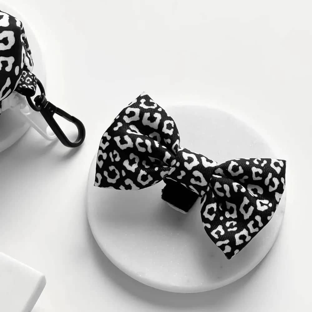 Add glamour to your pet's look with a Black Dog Bow Tie