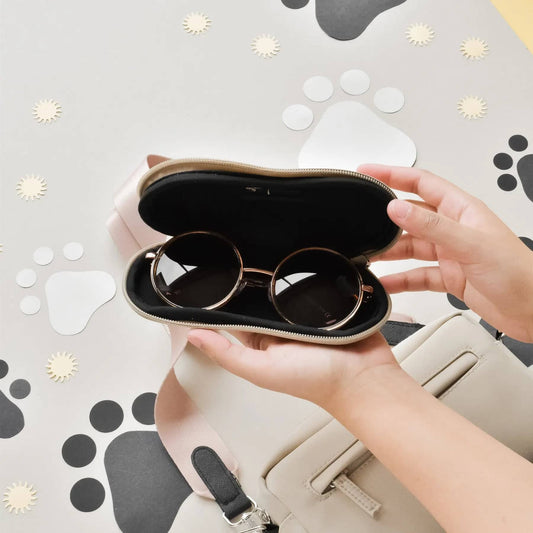 Sunglasses Case - Perfect Accessory for Dog Walks Caramel Latte
