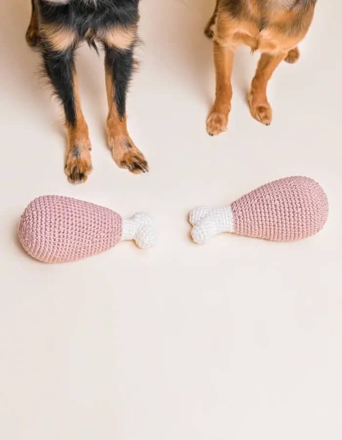 Soft and safe CHICKEN LEG dog chew toy