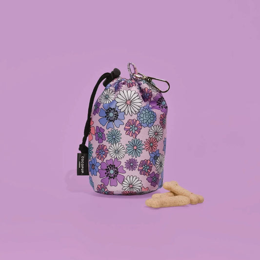 Training dog treat pouch with pastel flowers design