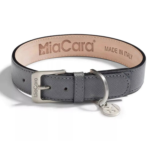 Elegant Torino high quality dog collar with stainless steel hardware