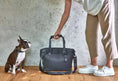 Load image into Gallery viewer, A weekender bag featuring monochrome nylon strap and matte hardware
