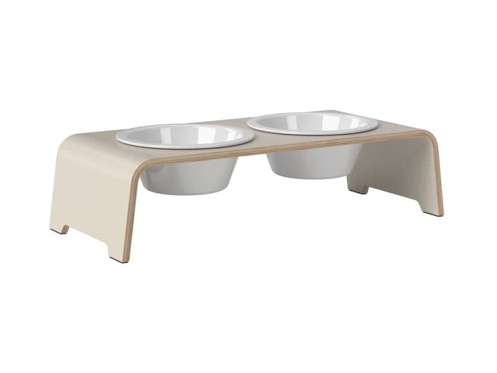 dogBar® M-small - Cashmere grey - With porcelain bowls