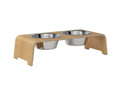 Load image into Gallery viewer, dogBar® M-small - light oak - With stainless steel bowls
