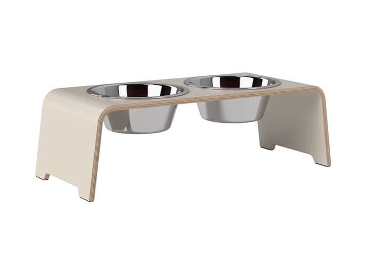 dogBar M - Cashmere grey - With stainless steel bowls