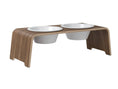 Load image into Gallery viewer, dogBar M - walnut - With porcelain bowls

