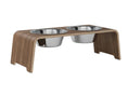 Load image into Gallery viewer, dogBar  M - walnut - With stainless steel bowls
