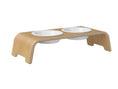Load image into Gallery viewer, dogBar S-large - light oak - With porcelain bowls
