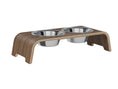 Load image into Gallery viewer, dogBar® S-large - walnut - With stainless steel bowls
