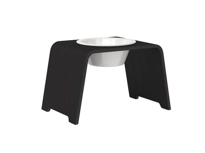 dogBar® Single M-large - dark oak - With stainless steel bowl 