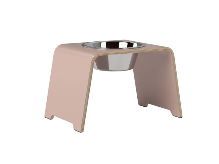 dogBar® Single M-large - Antique Pink LIMITED - With stainless steel bowl