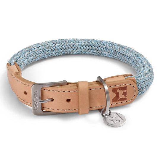 Designer dog collar in elegant heathered braid by MiaCara