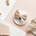 Load image into Gallery viewer, Champagne-colored bow tie for dogs with luxurious velvet material
