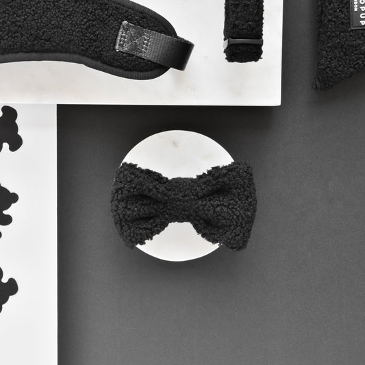 Versatile Black Dog Bow Tie with easy velcro fastening