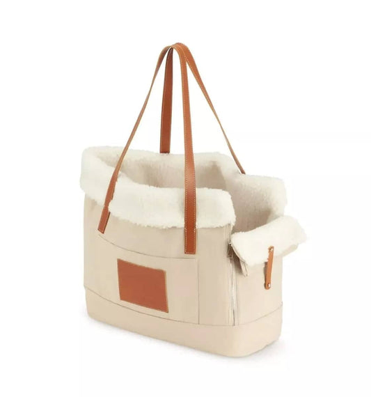 Comfortable and chic beige dog carrier by LIIVA