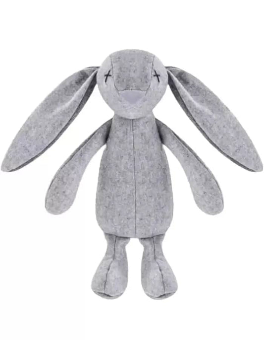 Rupert the Rabbit dog toy in playful stance