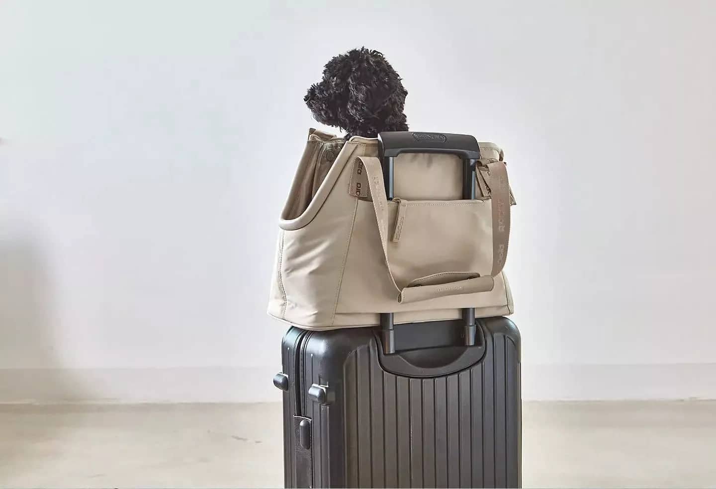 Water-repellent dog carrier bag for travel