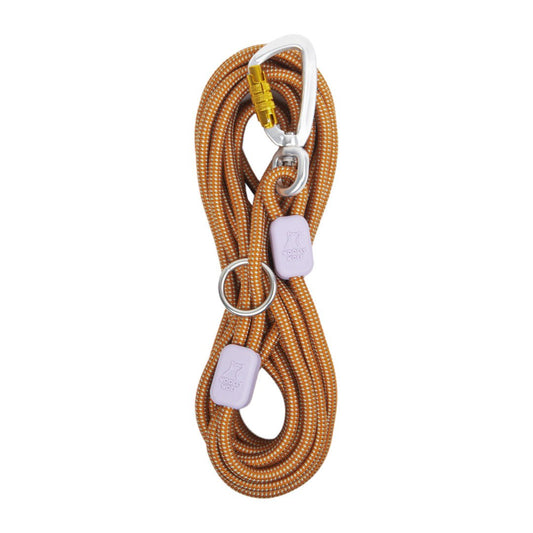 Long terracotta rope dog leash for extended freedom