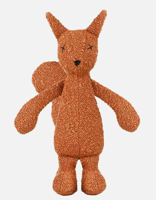 LEA the plush squirrel dog toy in playful action