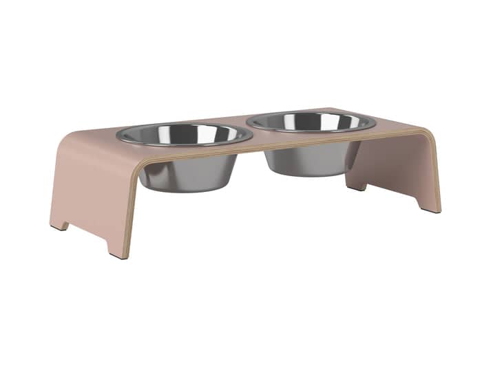 dogBar® M-small - Antique Pink LIMITED - With stainless steel bowls