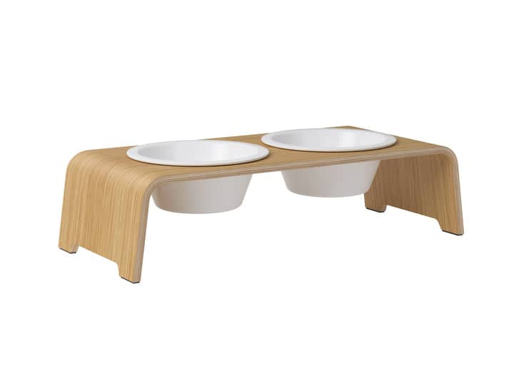 dogBar® M-small - light oak - With porcelain bowls
