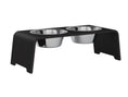 Load image into Gallery viewer, dogBar® M - dark oak - With stainless steel bowls
