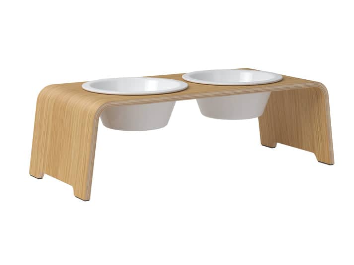 dogBar® M - light oak - With porcelain bowls