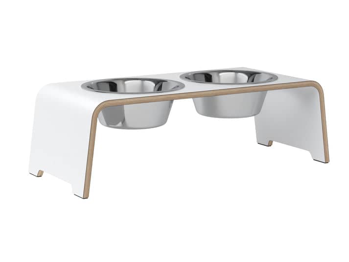 dogBar® M - White - With stainless steel bowls