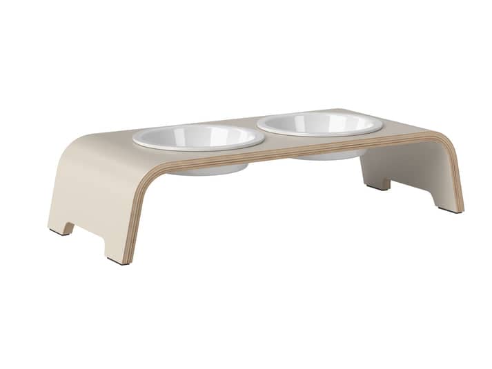 dogBar S-large - Cashmere grey - With porcelain bowls