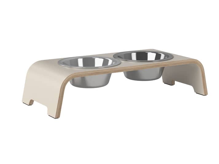 dogBar® S-large - Cashmere grey - With stainless steel bowls