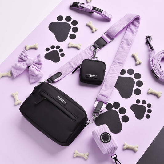 Cute Dog Walking Bag Bundle - Lilac Cord 