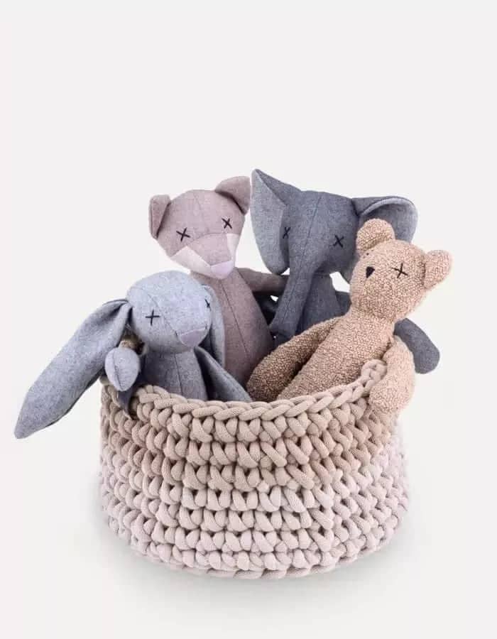 Soft cotton rope dog toy basket by Lillabel