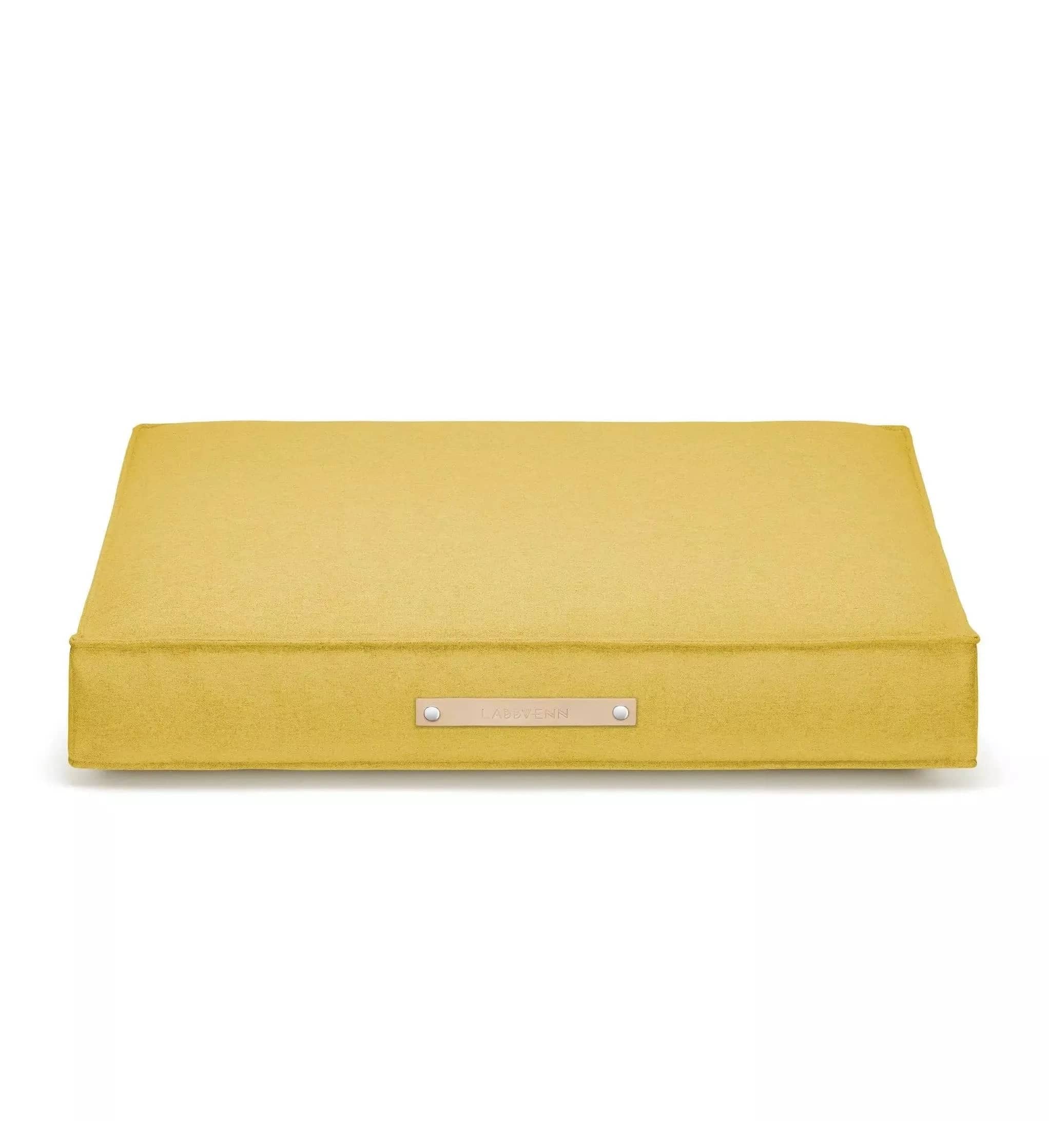 Yellow dog cushion