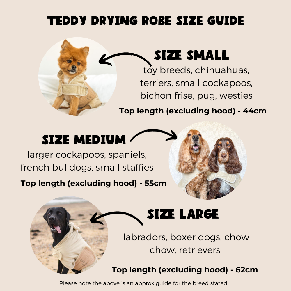 dog bath robe size chart