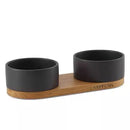 Double dog bowls Black Labbvenn