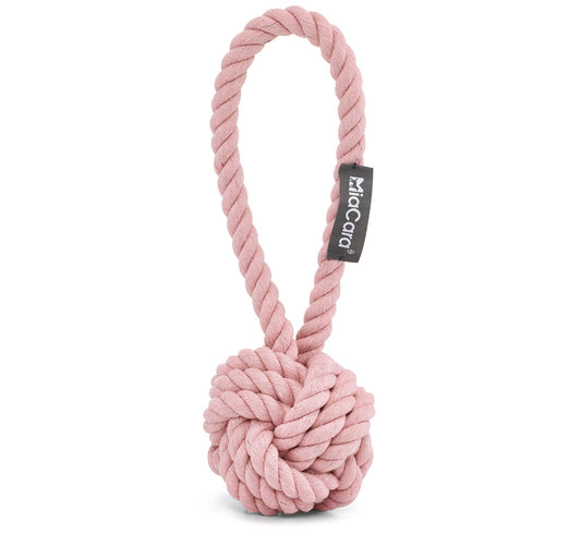 Close-up of the durable cotton braided Nodo Dog Rope Toy