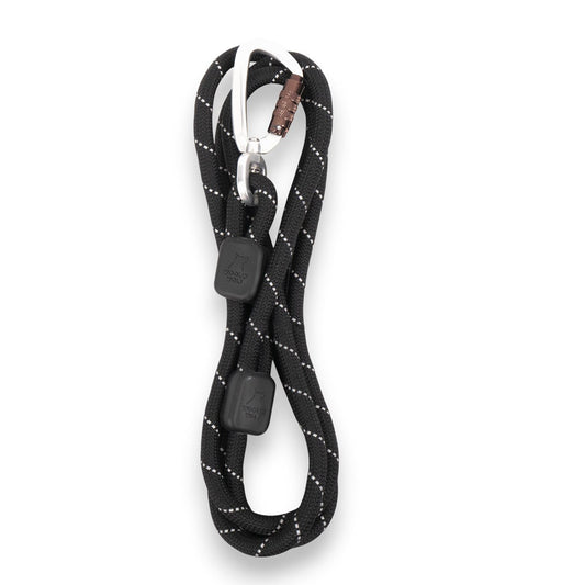 Woolly Wolf Rope Dog Leash Black